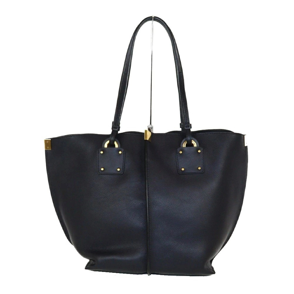 Chloe tote bag Navy Blue red Ivory White leather handbag shoulder stripe - Picture 2 of 9